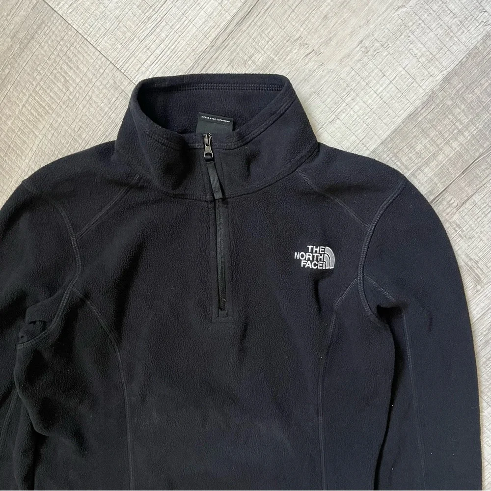 THE NORTH FACE Fleece Quarter Zip Jacket Sweater Size XS Black